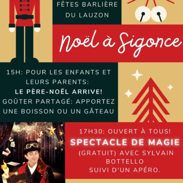 Noël des enfants – Samedi 17 décembre – Salle Barlière du Lauzon