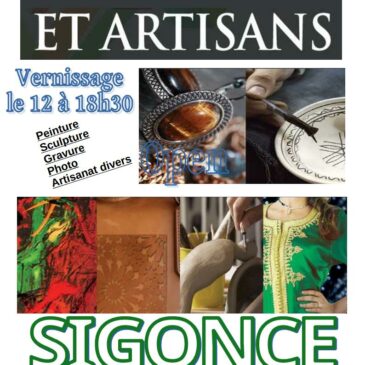 Exposition « Artistes et Artisans » les 12 13 et 14 juillet 2024