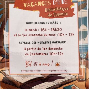 Horaires d’été de la bibliothèque