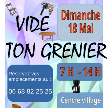 Vide grenier le 18 mai